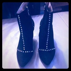 Zara Black& Gold Stud Heels